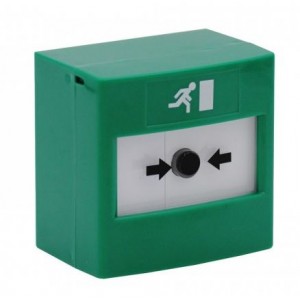 Cranford Controls RP-GD2-02 ReSet Call Point – Green - Surface & Flush - with Running Man Logo